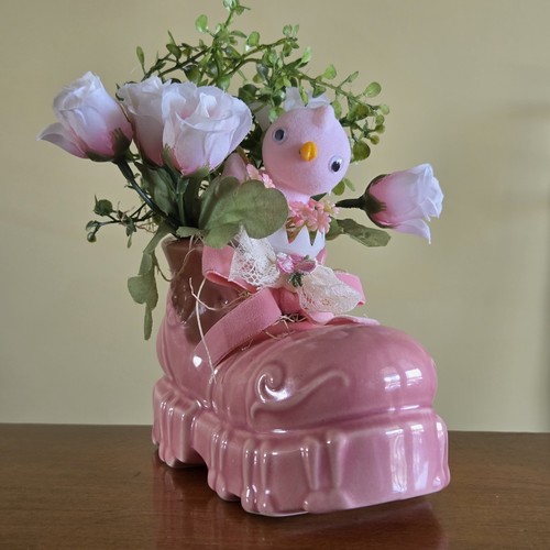 Vtg mccoy pink - ceramic, boot